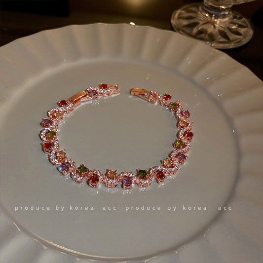 Zircon Wave Geometric Bracelet