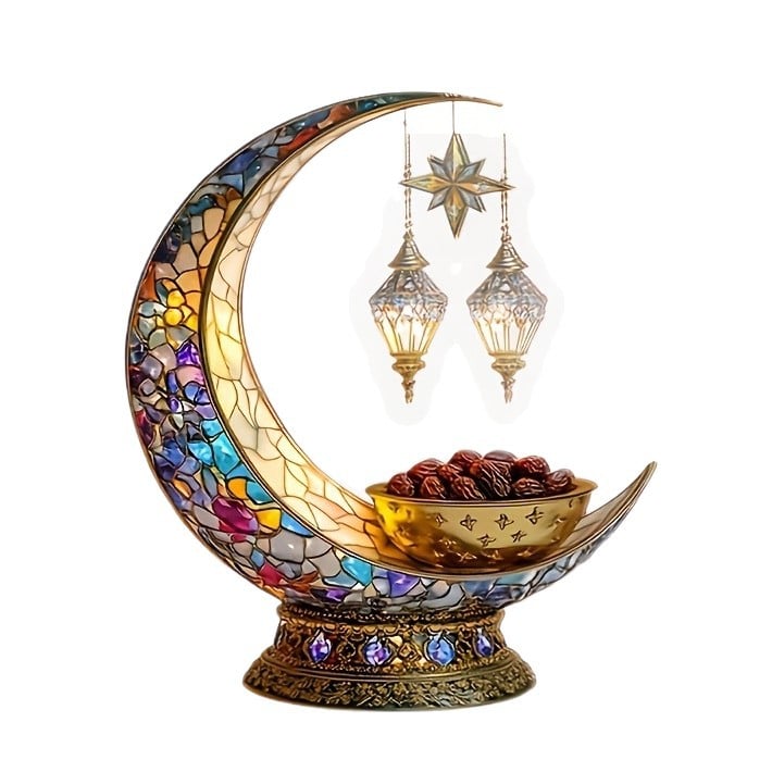 🌙Islamic Elegant Crescent Moon & Lantern Desktop Ornament💋