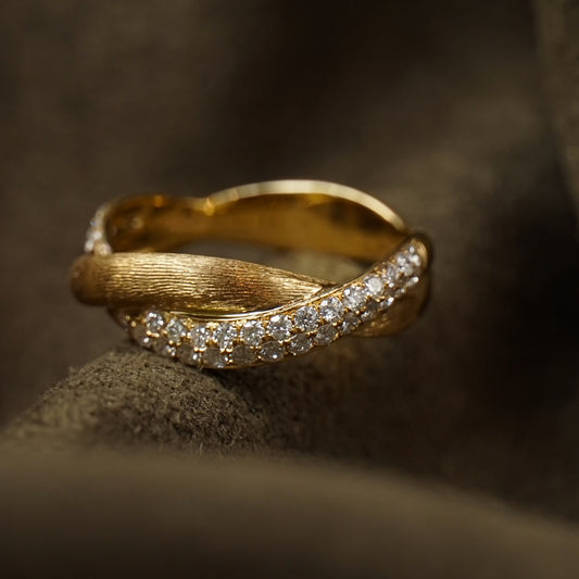 S925 Silver Double Ring Brushed Retro Light Luxury Ring