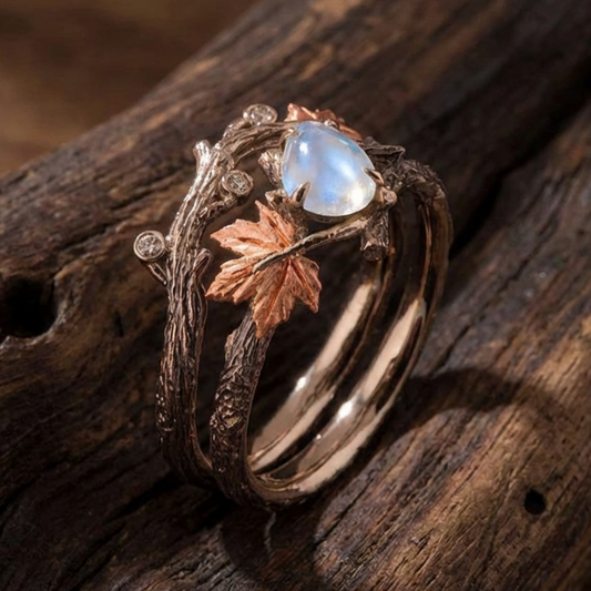 Vintage Golden Branch Maple Leaf Ring