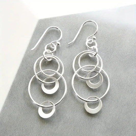 Vintage Minimalist Ring Multi-Layer Chain Earrings