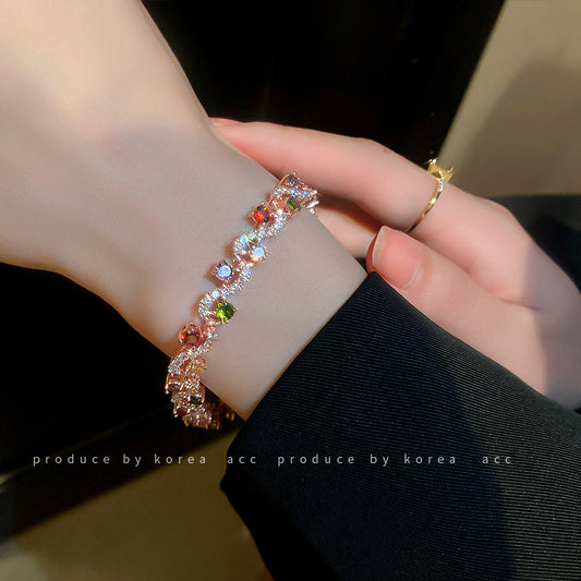 Zircon Wave Geometric Bracelet