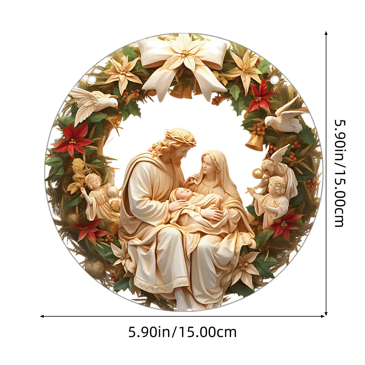 🏆Sculptural Realism Style Holy Family Christmas Parasite Hanging Ornaments