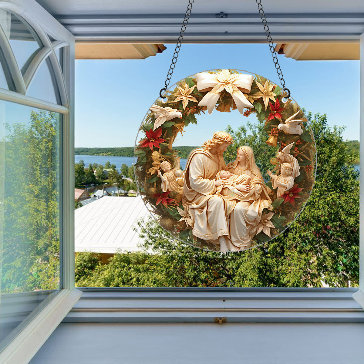 🏆Sculptural Realism Style Holy Family Christmas Parasite Hanging Ornaments