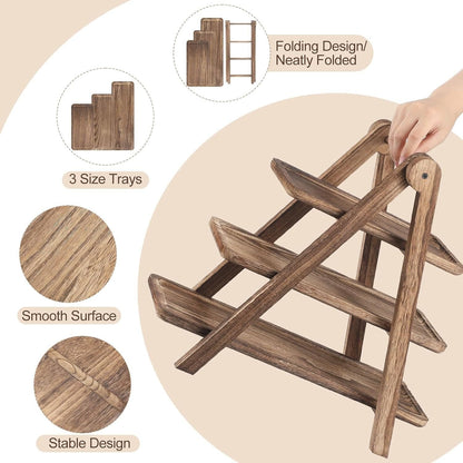 3-Tier Wooden Serving Tray Set for Parties & Entertaining🔥