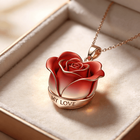 Personalized Rose Heart Necklace🌹🏆