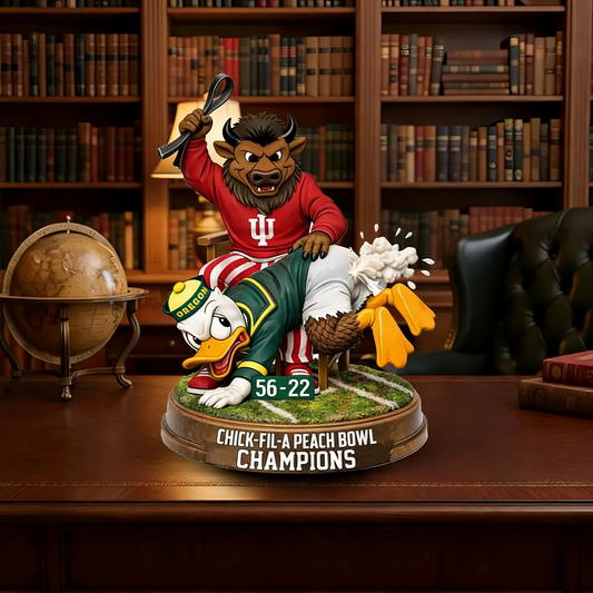 Indiana Hoosiers x Oregon Ducks Chick Fil a Peach Bowl Champions 3D Resin Figurine💋