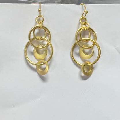Vintage Minimalist Ring Multi-Layer Chain Earrings