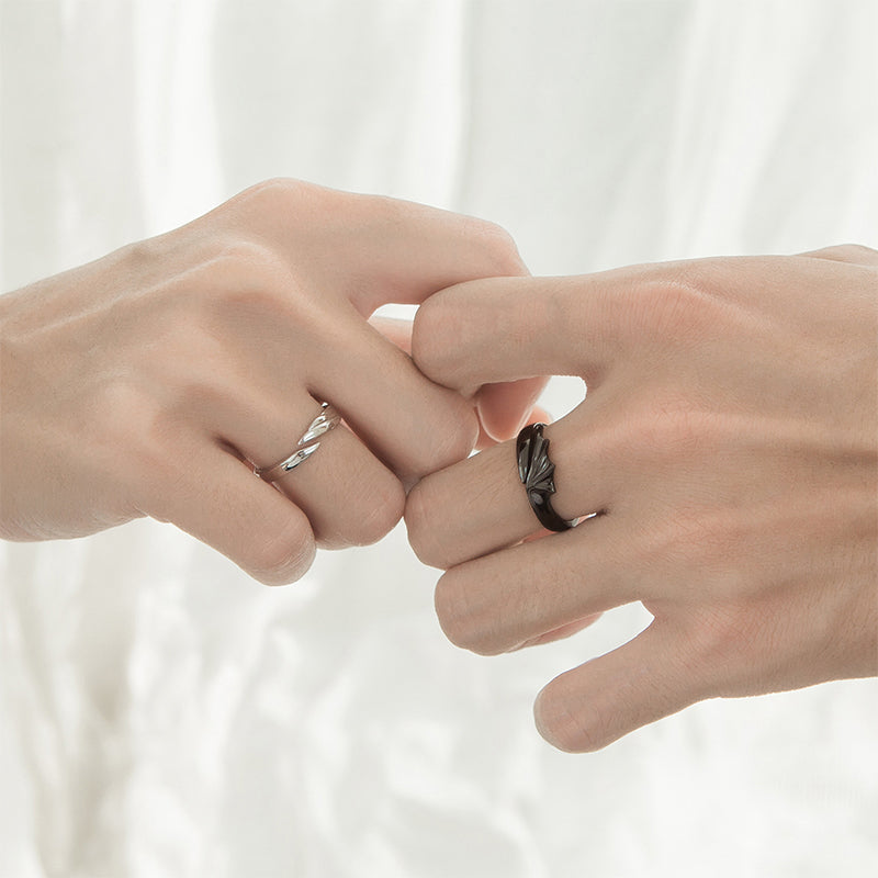 Memorial Guardian Angel Wings Ring - Couple Rings