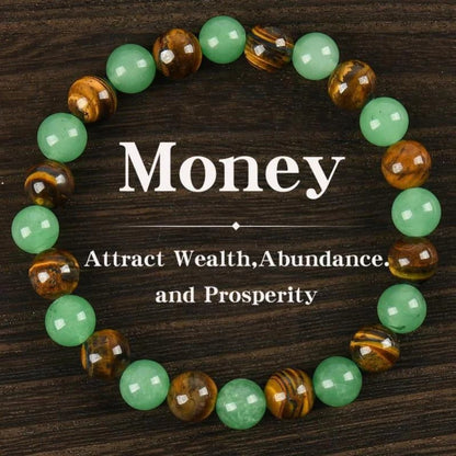 ✨Wealth Guardian Crystal Bracelet – Aventurine & Tiger-Eye💋