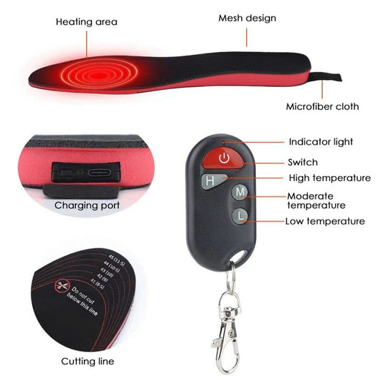 🔥HOT SALE 49% OFF✨Heated Insoles for Women Men with Remote Control 3 Heat Settings