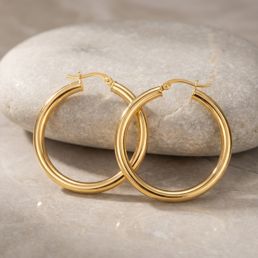 Vintage Golden Hoops
