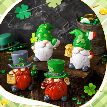 🔥Hot Sale 60% OFF 🍀4 pack St. Patrick's Day Resin Gnome Figurines💋