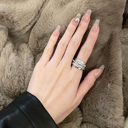 Zircon Wrapped Light Luxury Open End Ring