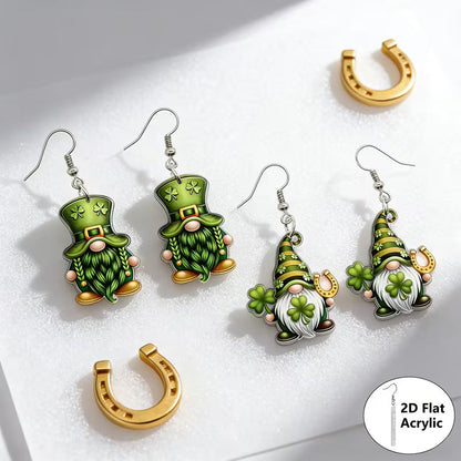 St Patricks Day Earrings | Piercing Dangle Earrings Green💋