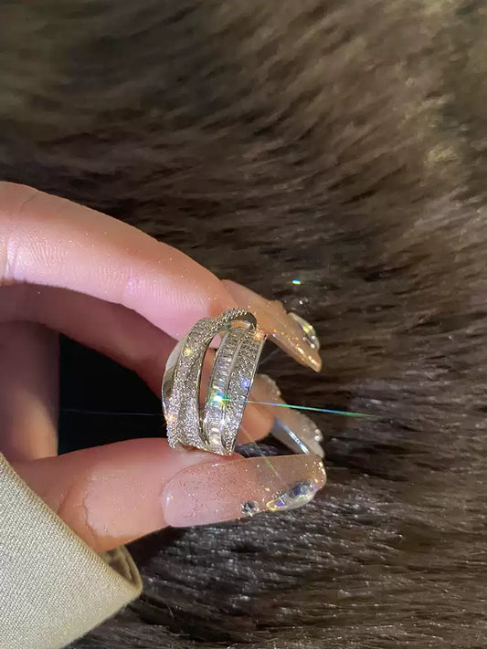 Zircon Wrapped Light Luxury Open End Ring