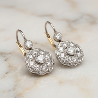 Vintage Rounded Mandala Crystal Earrings