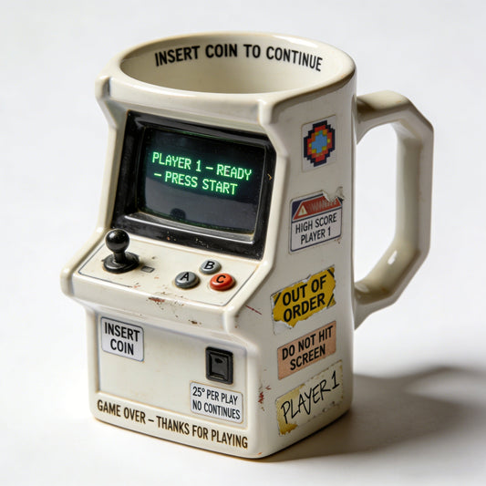 🤣Arcade Cabinet Mug – Insert Coin to Continue🔥