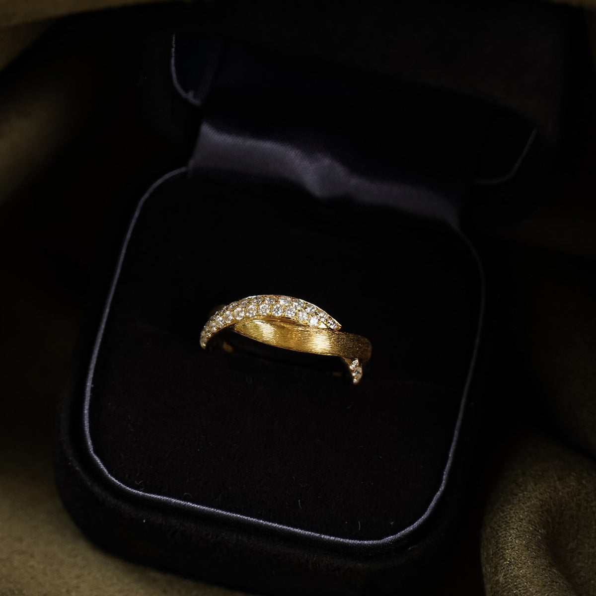 S925 Silver Double Ring Brushed Retro Light Luxury Ring