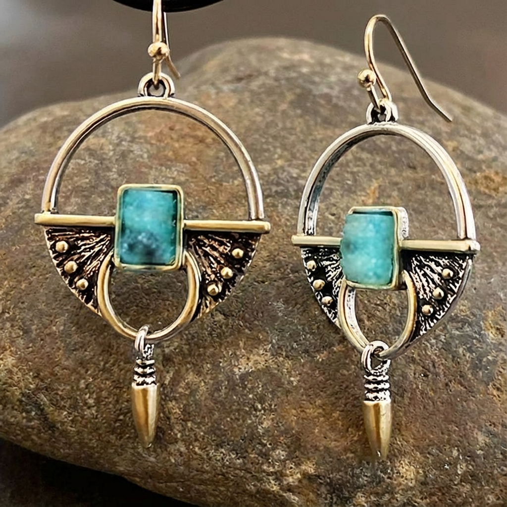 Vintage Egyptian Golden Earrings