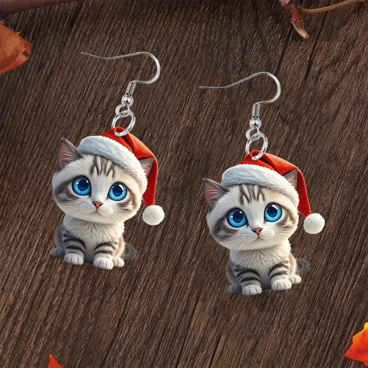 🏆Santa Cat Christmas Earrings