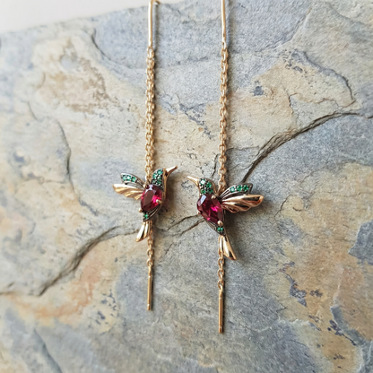 Mixed Zirconium Bird Earrings