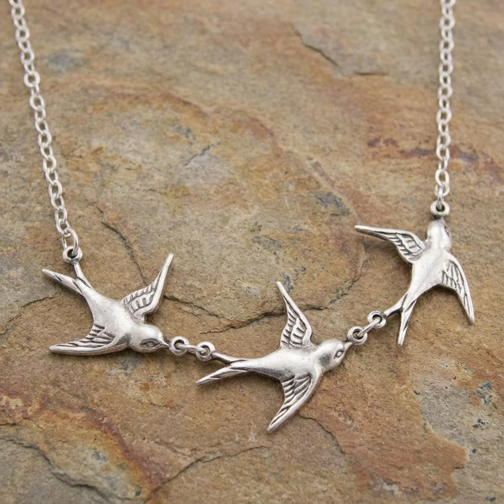 Vintage Sparrow Bird Necklace