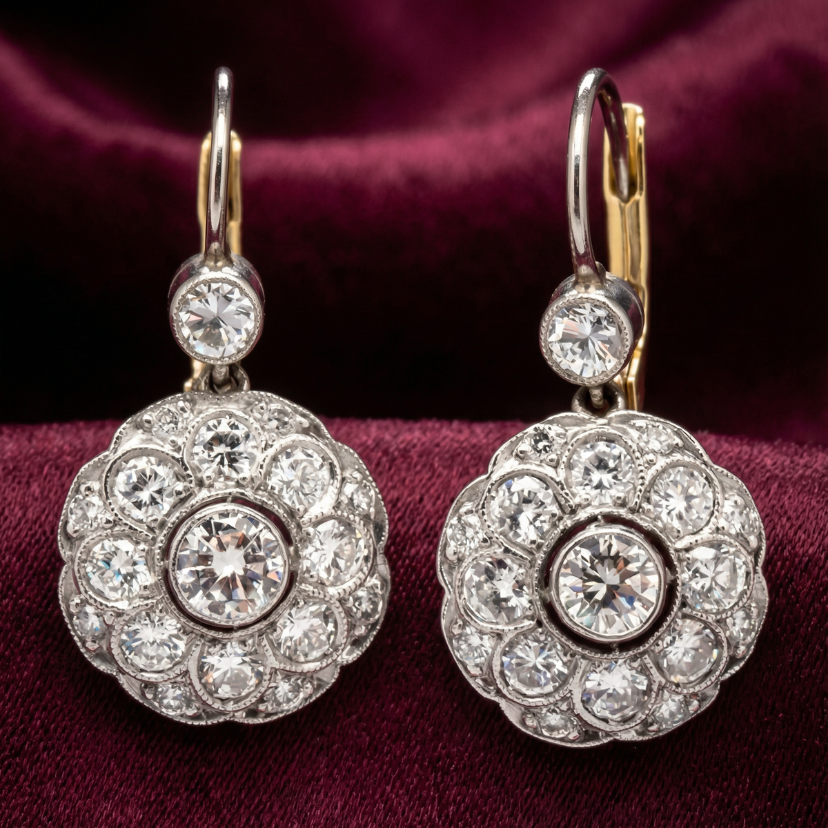 Vintage Rounded Mandala Crystal Earrings