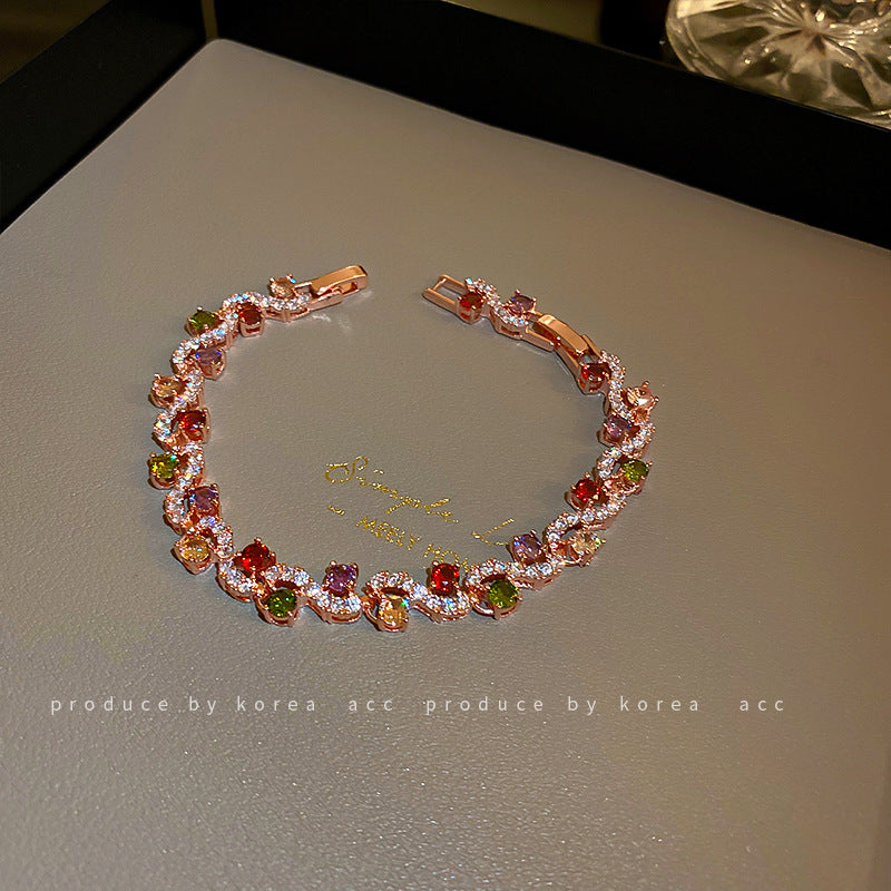 Zircon Wave Geometric Bracelet