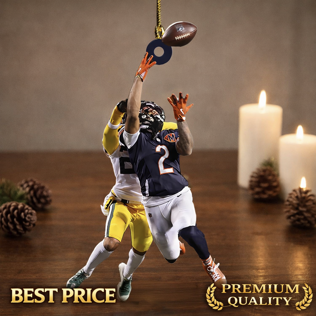 DJ Moore Touchdown Pass Chicago Bears Win Ornament💋