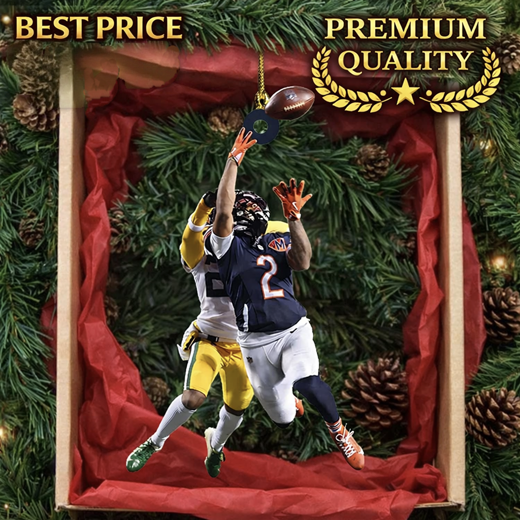DJ Moore Touchdown Pass Chicago Bears Win Ornament💋