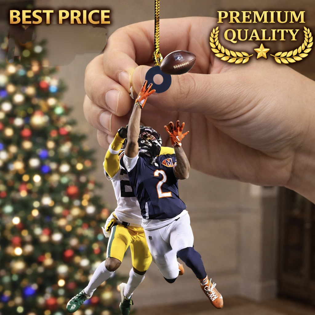 DJ Moore Touchdown Pass Chicago Bears Win Ornament💋