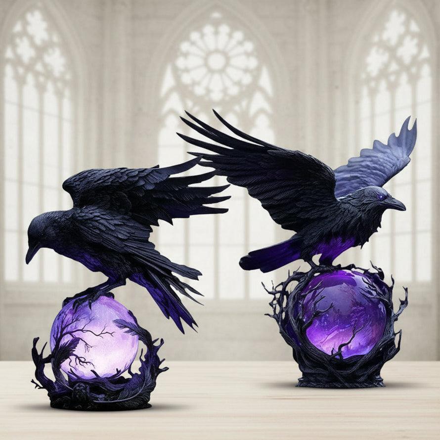 Mysterious Raven Moonlight Gothic LED Lamp🌙💜