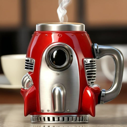 Retro-Futuristic Rocket Ship Insulated Mug – Bold Sipping Statement Piece🔥
