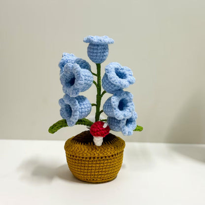 🌼Hand-knitted LED Lilies of the Valley – glowing flowers in a pot for a cozy home atmosphere 💋