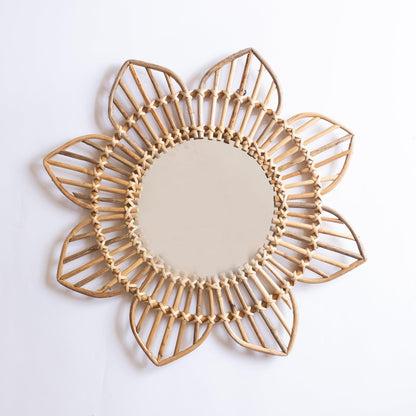Rattan Sunflower Wall Mirror