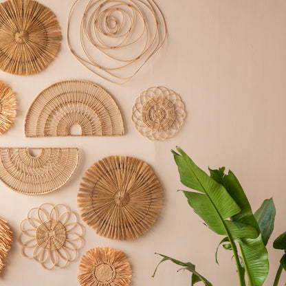 Rattan Wall Hangings Set of 12