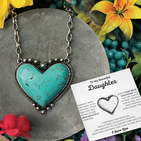 🎁Heart-Shaped Turquoise Necklace Gift