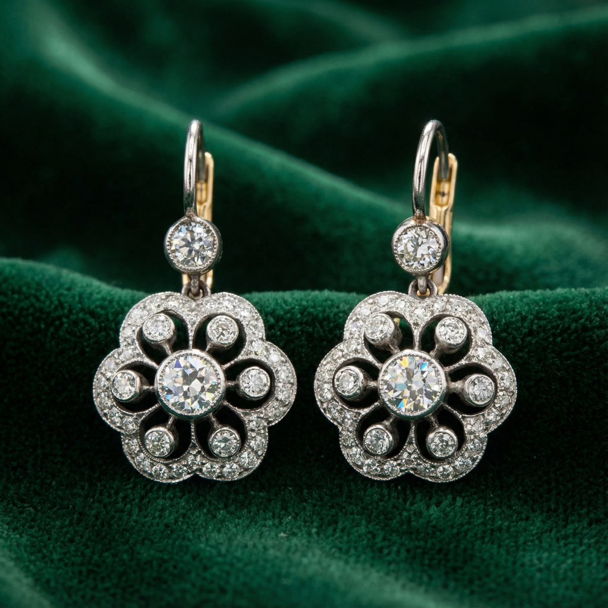 Vintage Crystal Mandala Earrings