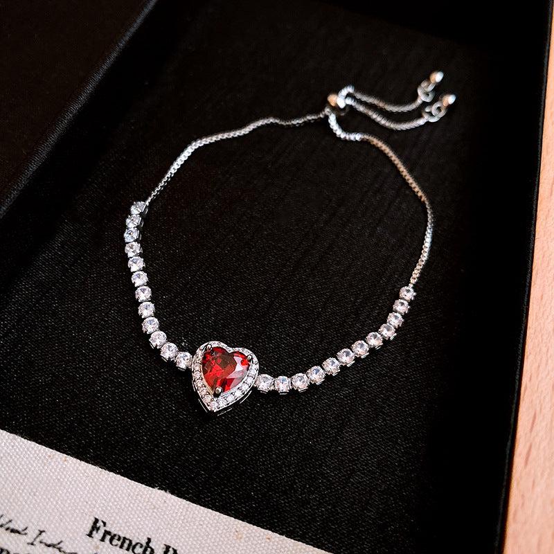 Three-dimensional Love Zircon Adjustable Bracelet