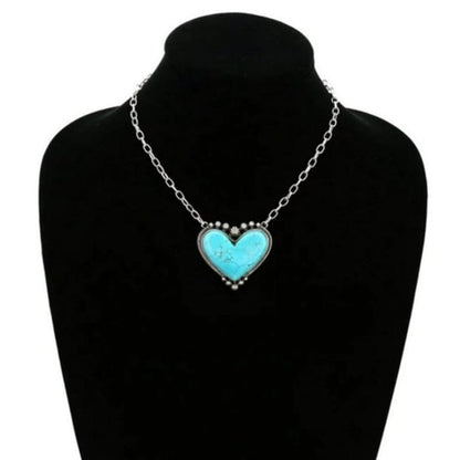 🎁Heart-Shaped Turquoise Necklace Gift