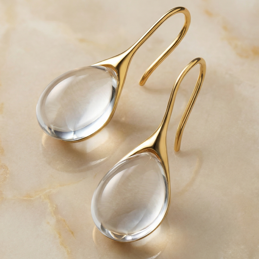 Crystal Drop Earrings in Gold and Silver