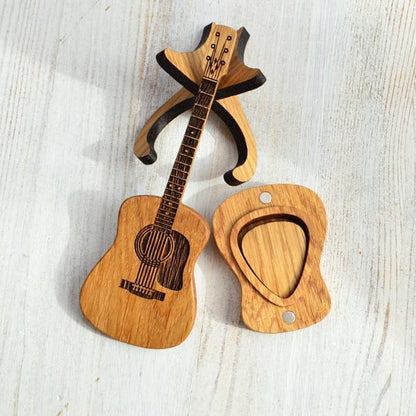 🎁Mini Cute Edition Wooden Guitar Plectrum Case🎸