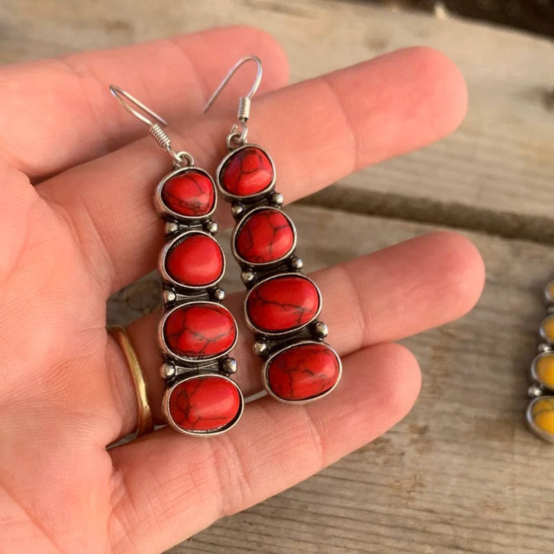 Vintage Red Turquoise Earrings