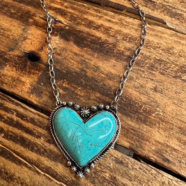 🎁Heart-Shaped Turquoise Necklace Gift