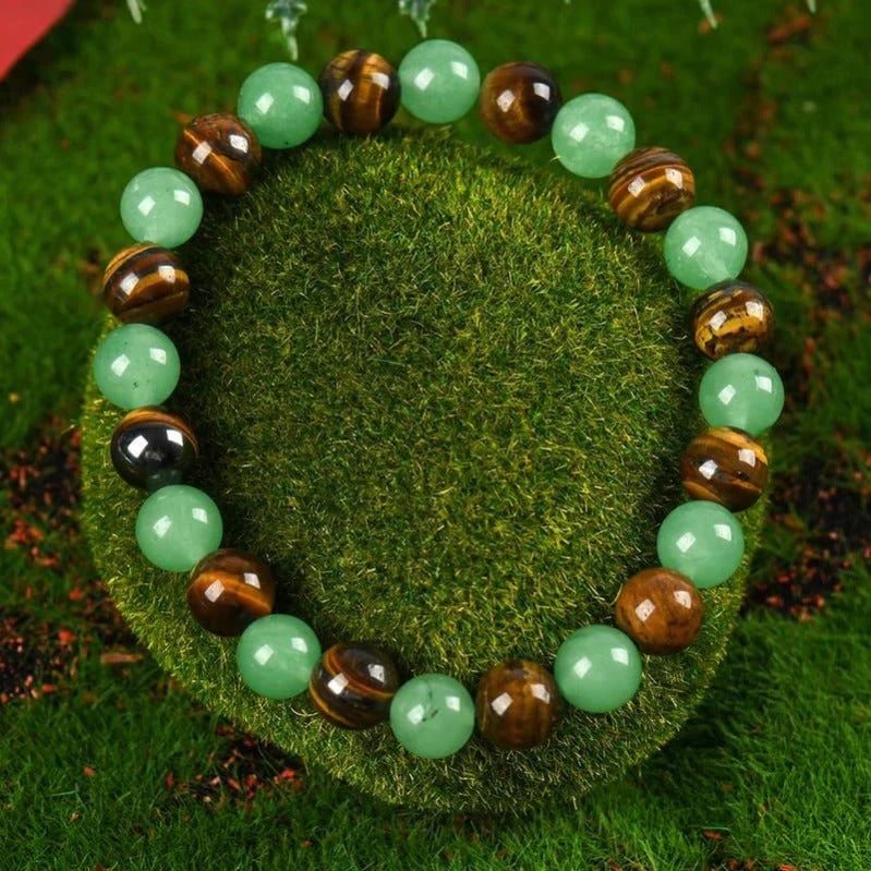 ✨Wealth Guardian Crystal Bracelet – Aventurine & Tiger-Eye💋
