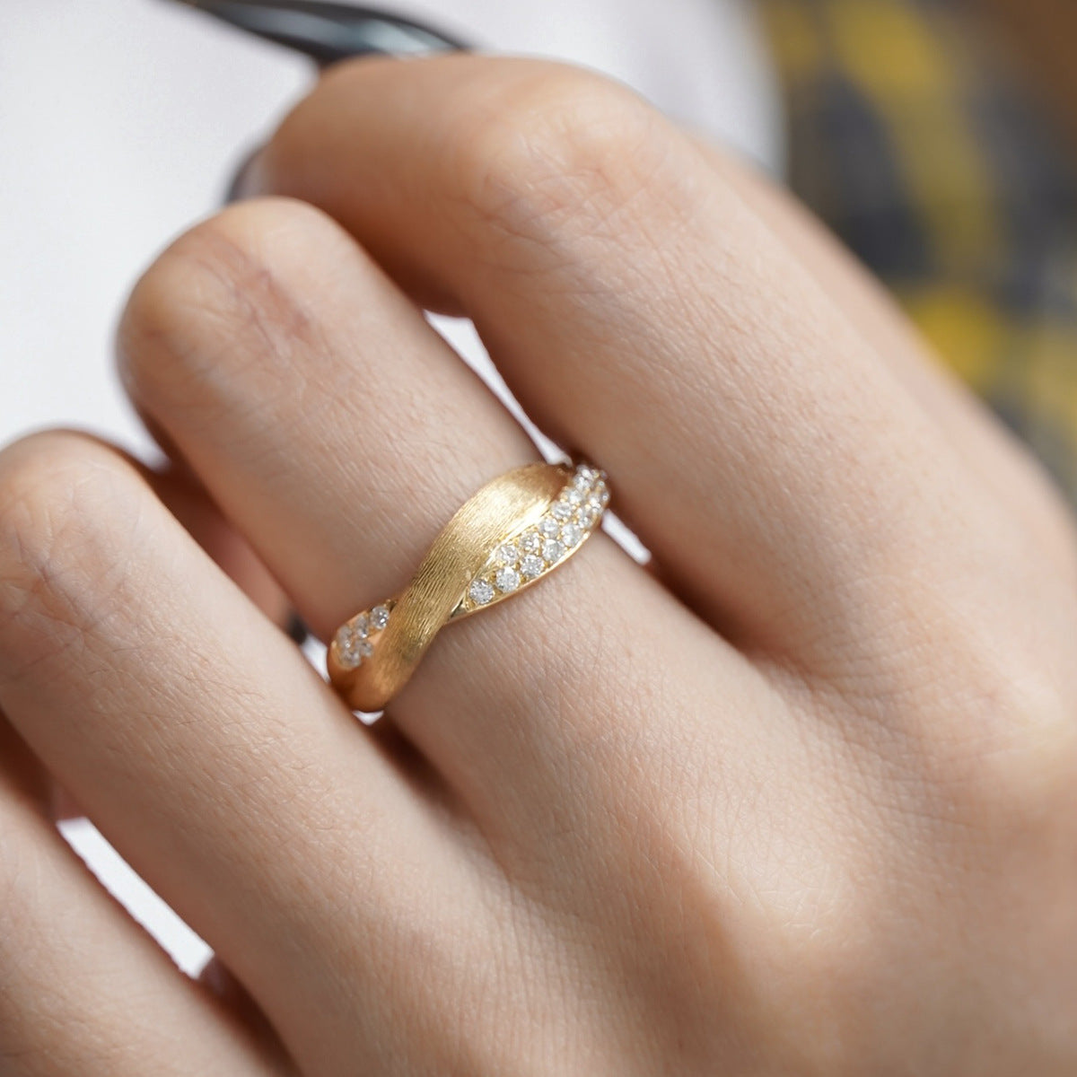 S925 Silver Double Ring Brushed Retro Light Luxury Ring