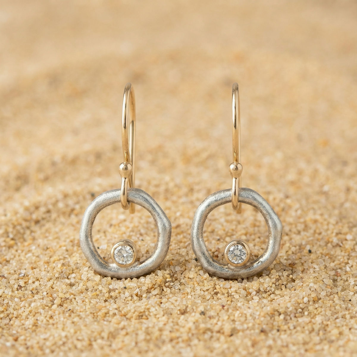 Vintage Gold & Silver Zirconia Earrings