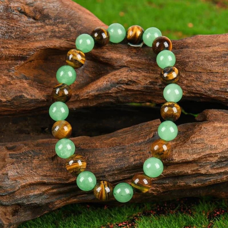 ✨Wealth Guardian Crystal Bracelet – Aventurine & Tiger-Eye💋