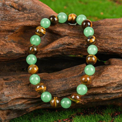 ✨Wealth Guardian Crystal Bracelet – Aventurine & Tiger-Eye💋